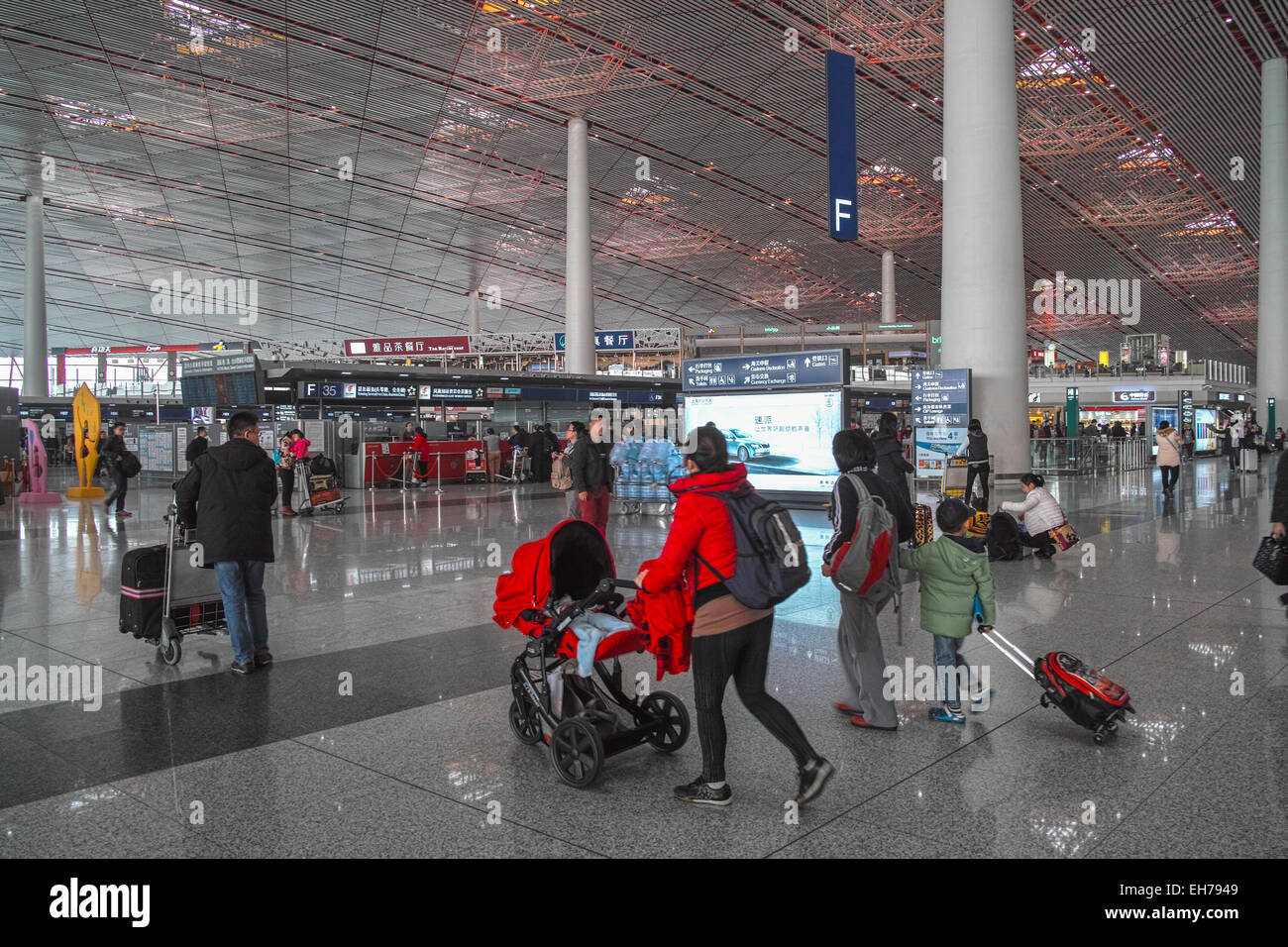 Scenario in Beijing Airport Terminal 3 Foto Stock