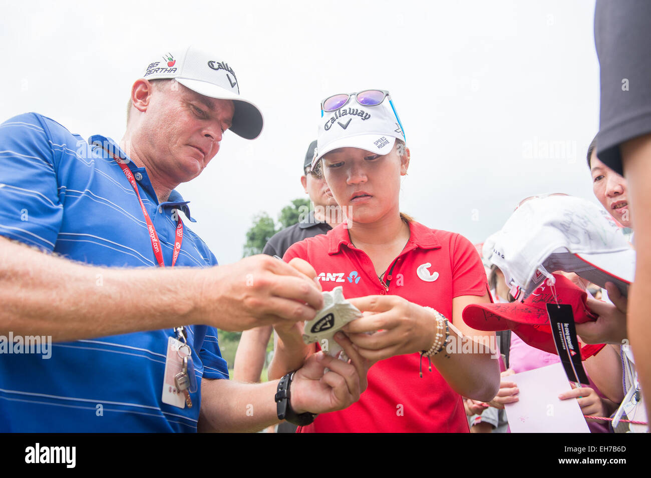 Singapore. 8 Marzo, 2015. Lydia Ko (NZL) presso la HSBC donna Champions 2015 a Sentosa Golf Club a Singapore il 8 marzo 2015. Mondo numero 1 Ko terminato il torneo al 13 sotto par al secondo posto e 2 corse dietro il vincitore. Credito: Haruhiko Otsuka/AFLO/Alamy Live News Foto Stock