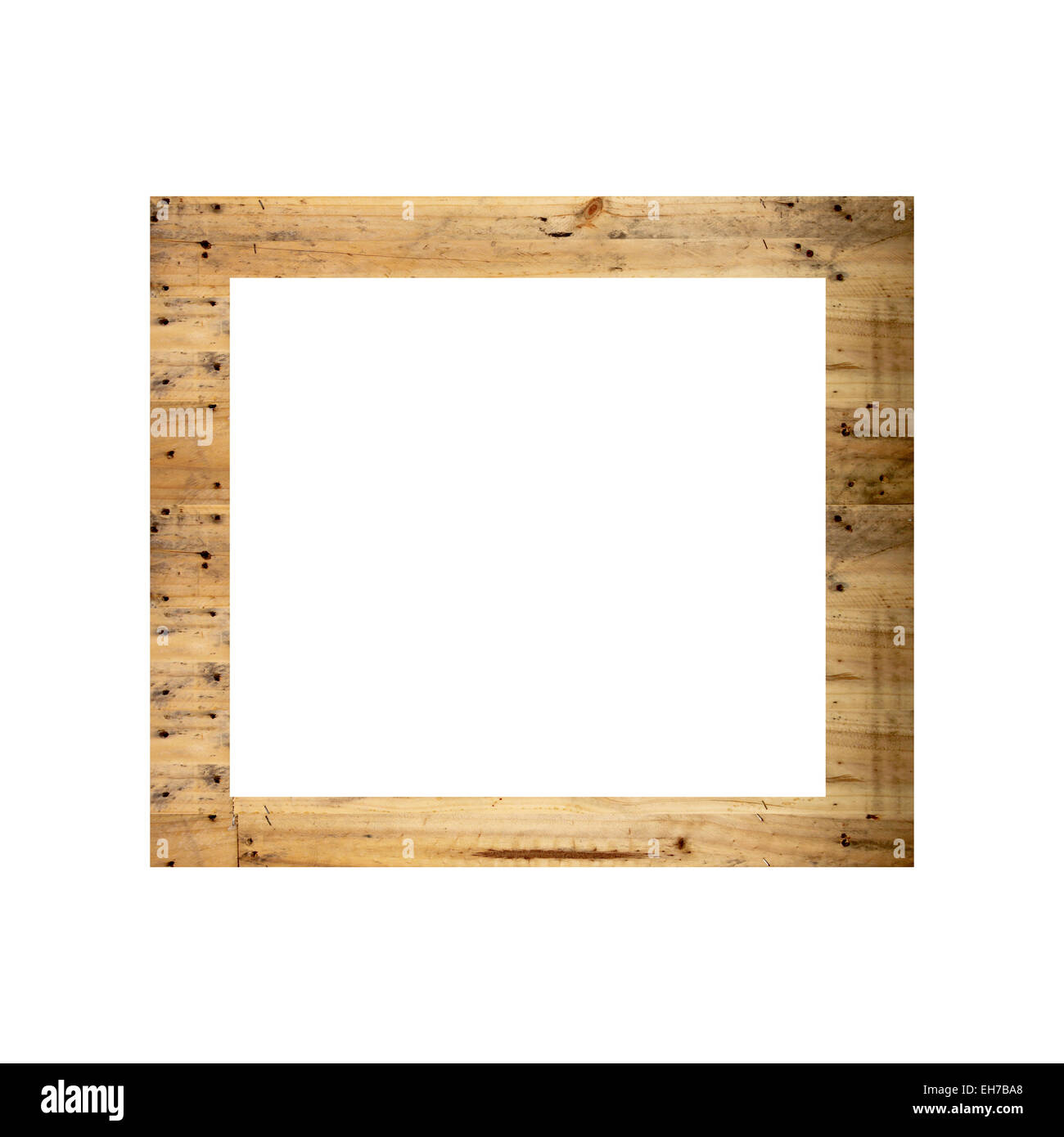 Il vecchio telaio di legno isolato su sfondo bianco. Foto Stock