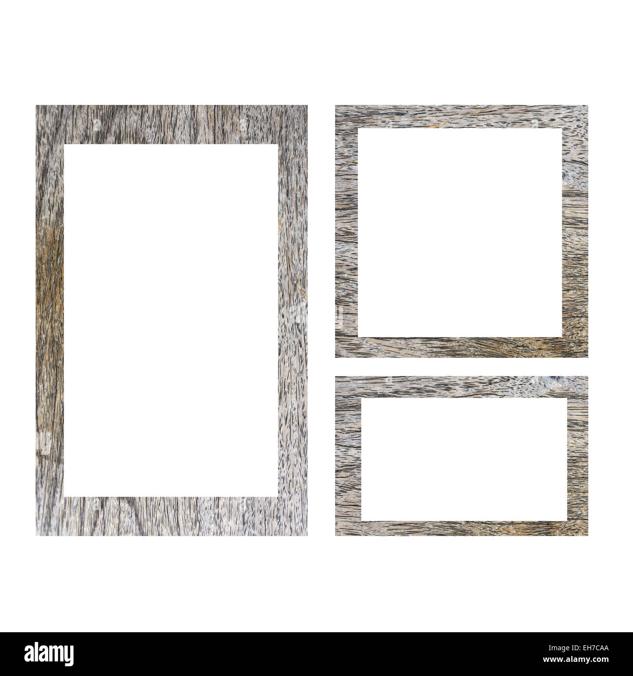 Il vecchio telaio di legno isolato su sfondo bianco. Foto Stock