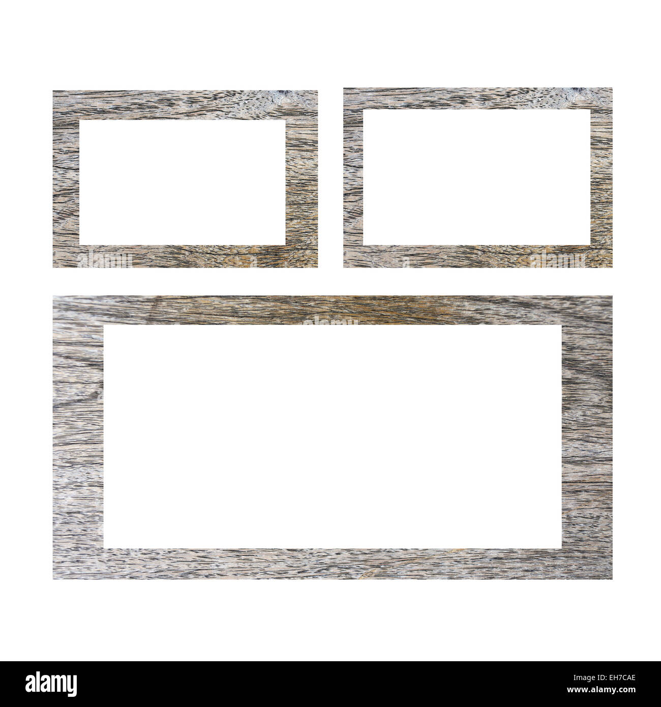 Il vecchio telaio di legno isolato su sfondo bianco. Foto Stock