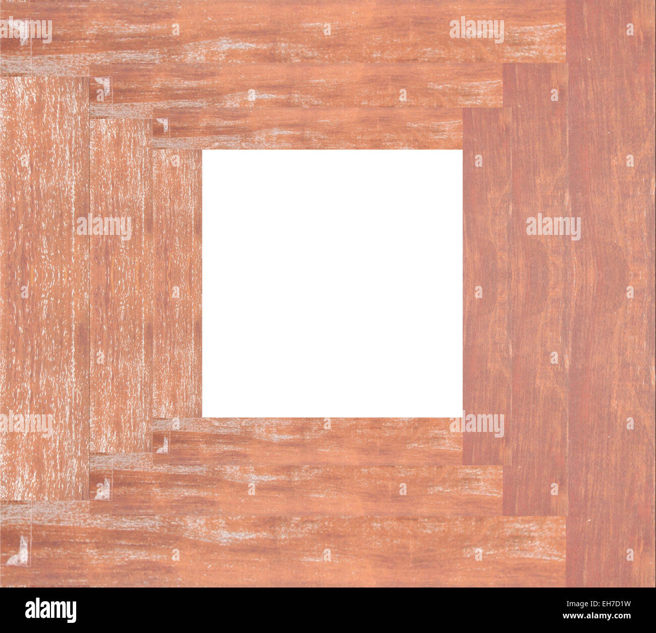 Il vecchio telaio di legno isolato su sfondo bianco. Foto Stock