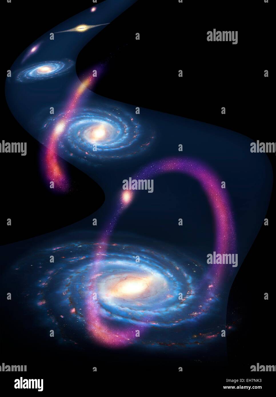 Illustrazione della galactic flussi a stella Foto Stock