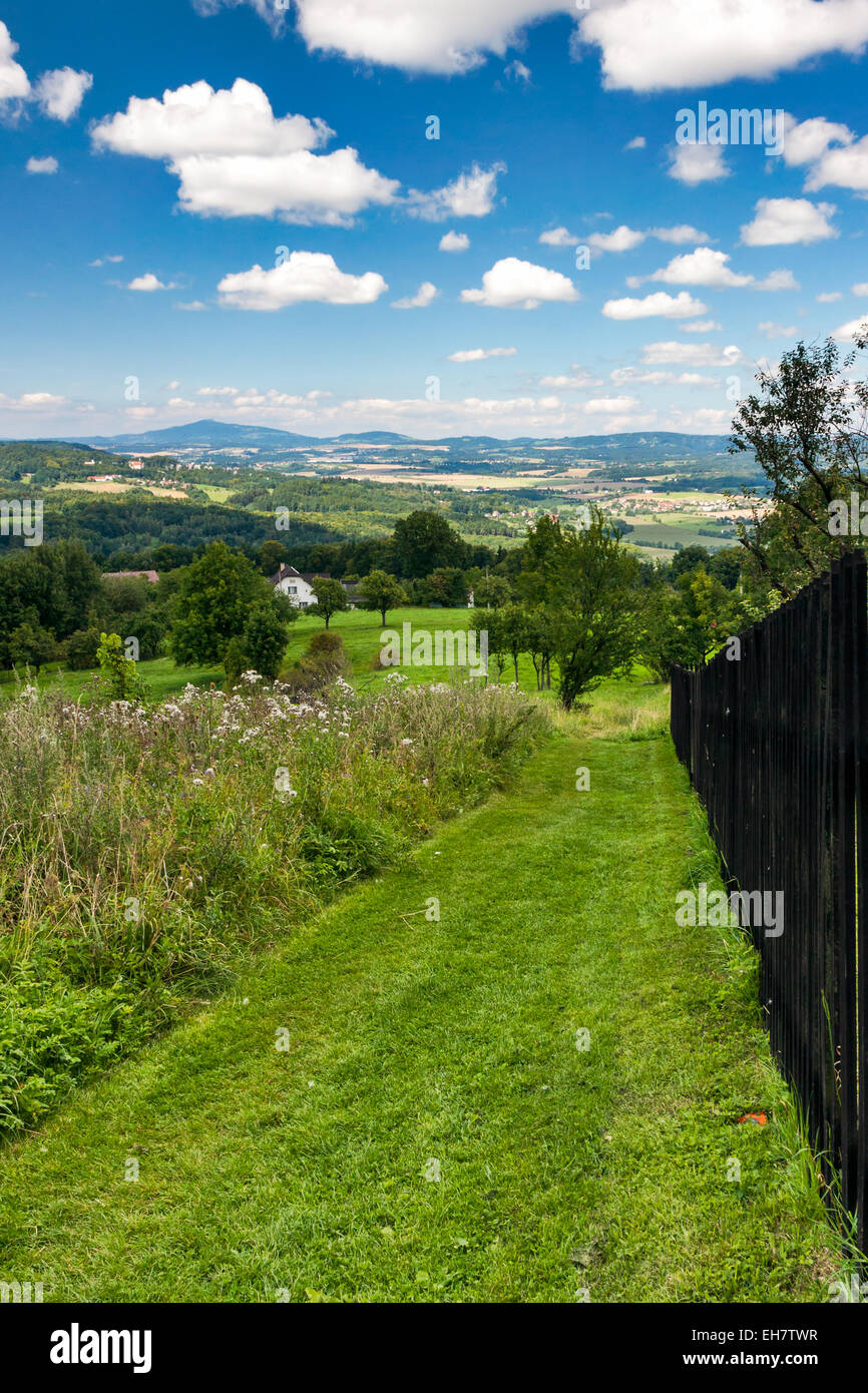 Bella estate paesaggio di montagna della Repubblica ceca Foto Stock