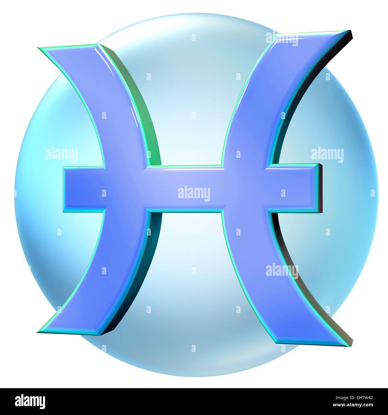 Pesci segno dello zodiaco, illustrazione Foto Stock