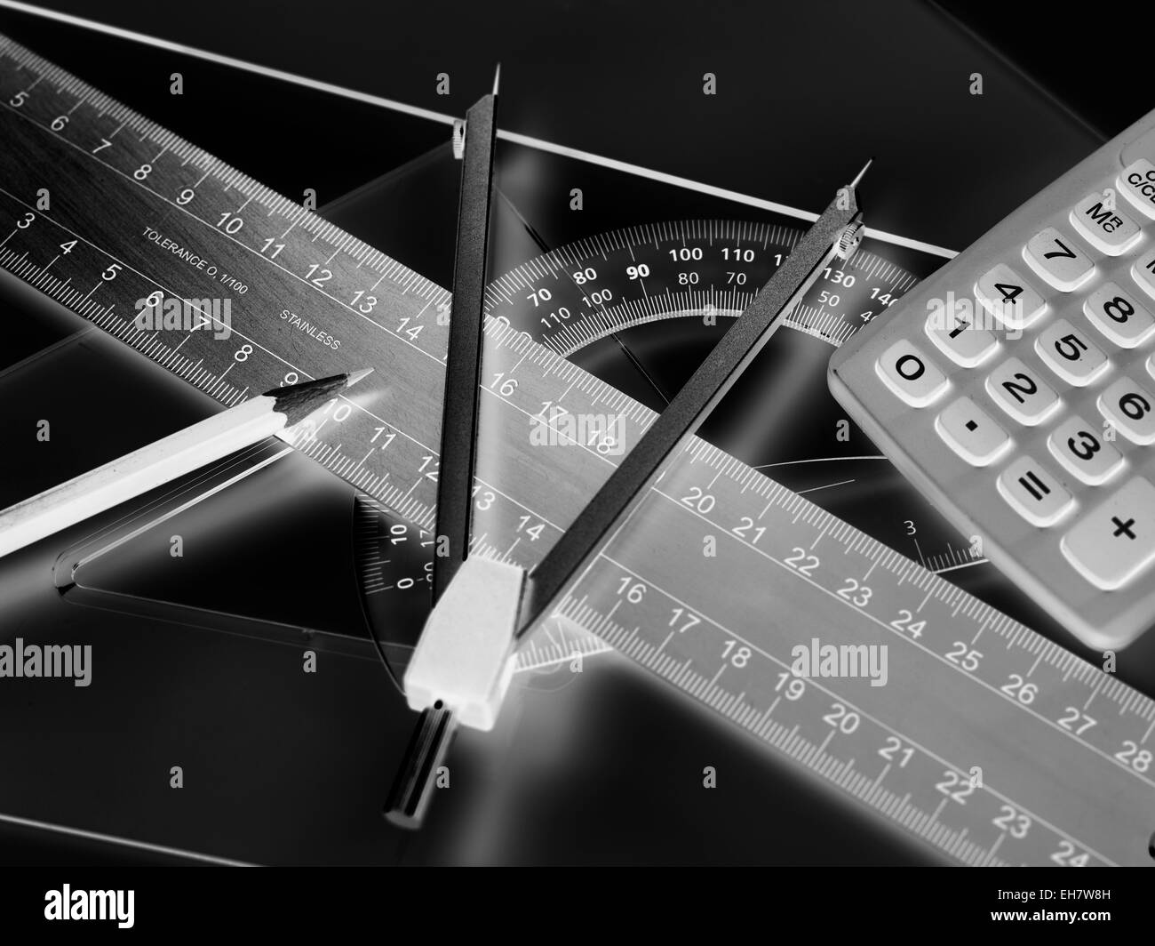 Disegno tecnico attrezzatura Foto Stock