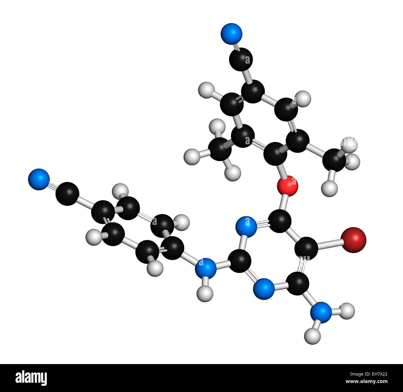 Etravirine HIV molecola di farmaco Foto Stock