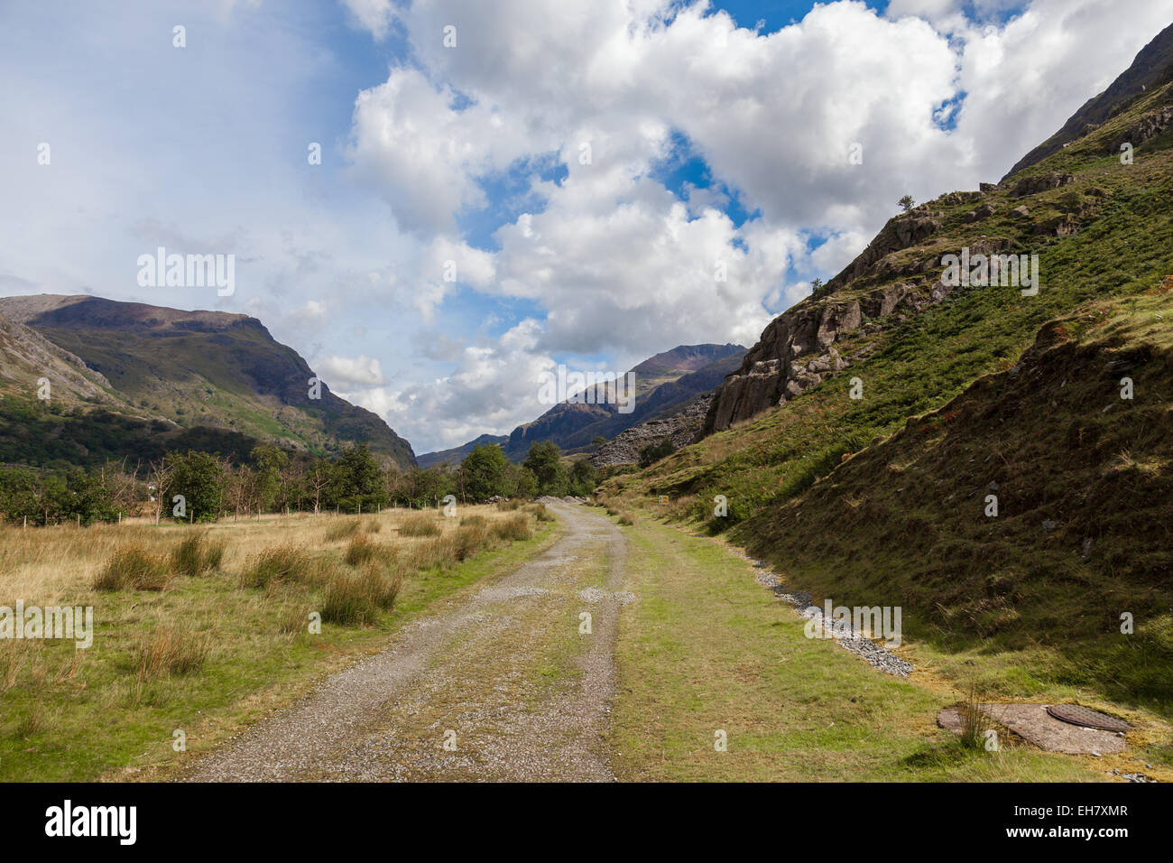 Welsh montagne e vista sulla campagna Foto Stock