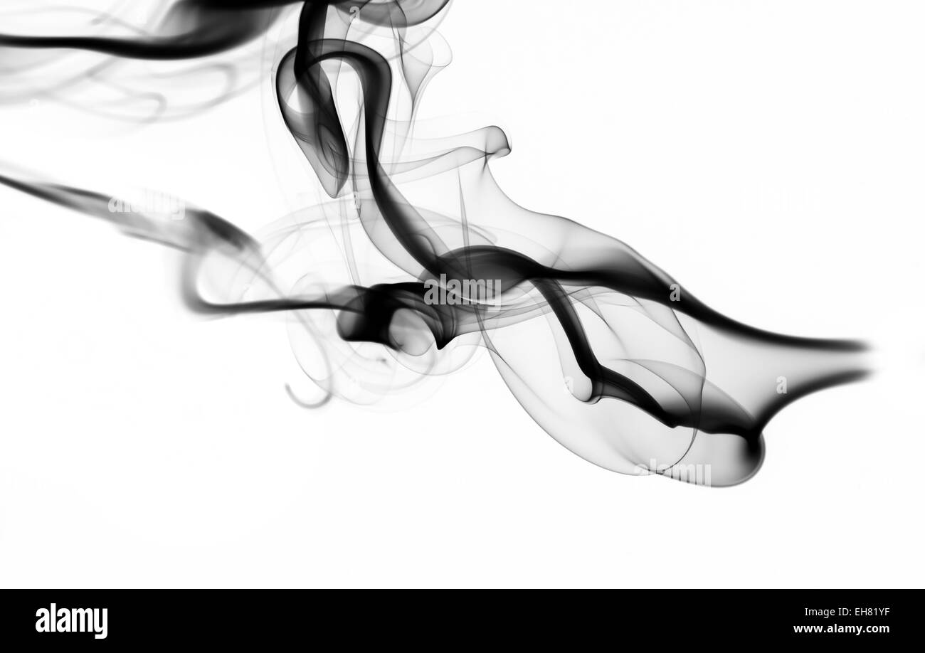Abstract bianco modello dei fumi e la forma su sfondo bianco Foto Stock