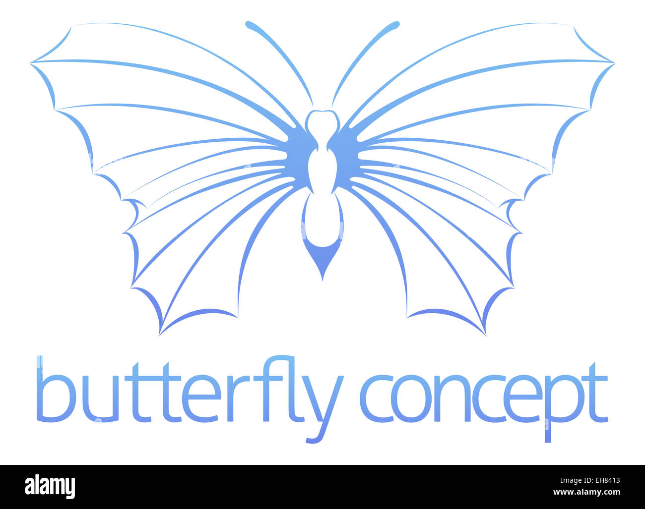 Una illustrazione concettuale di un astratto stilizzato butterfly Foto Stock