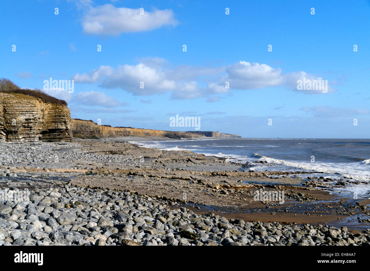 Saint Donats Beach, Llantwit Major, Glamorgan Heritage Costa, Vale of Glamorgan, South Wales, Regno Unito. Foto Stock