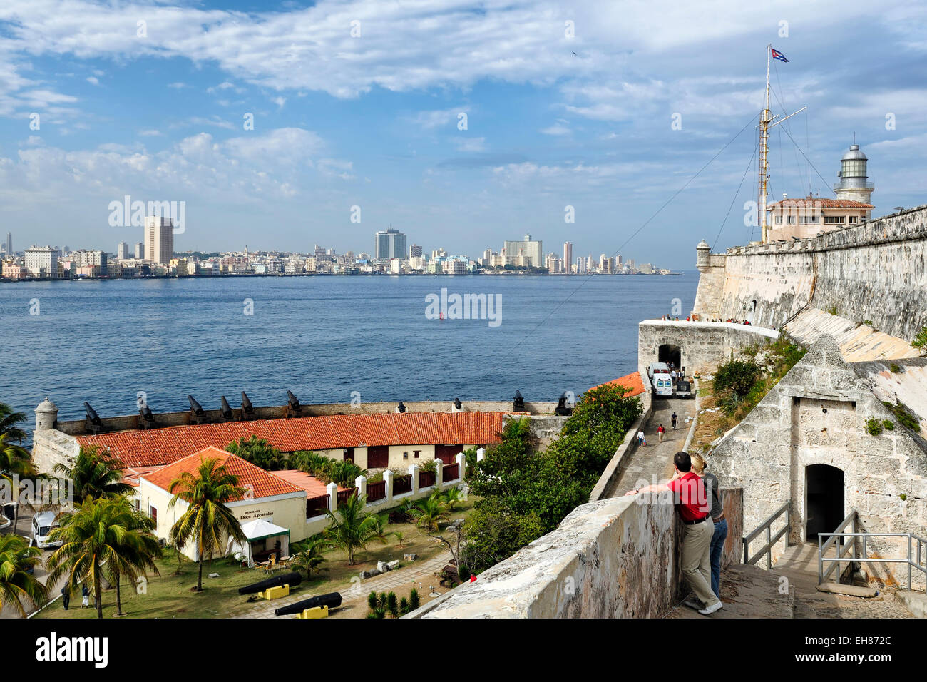 Faro, Castillo de los Tres Reyes del Morro, Morro Castle, Avana, Ciudad de La Habana, Cuba Foto Stock