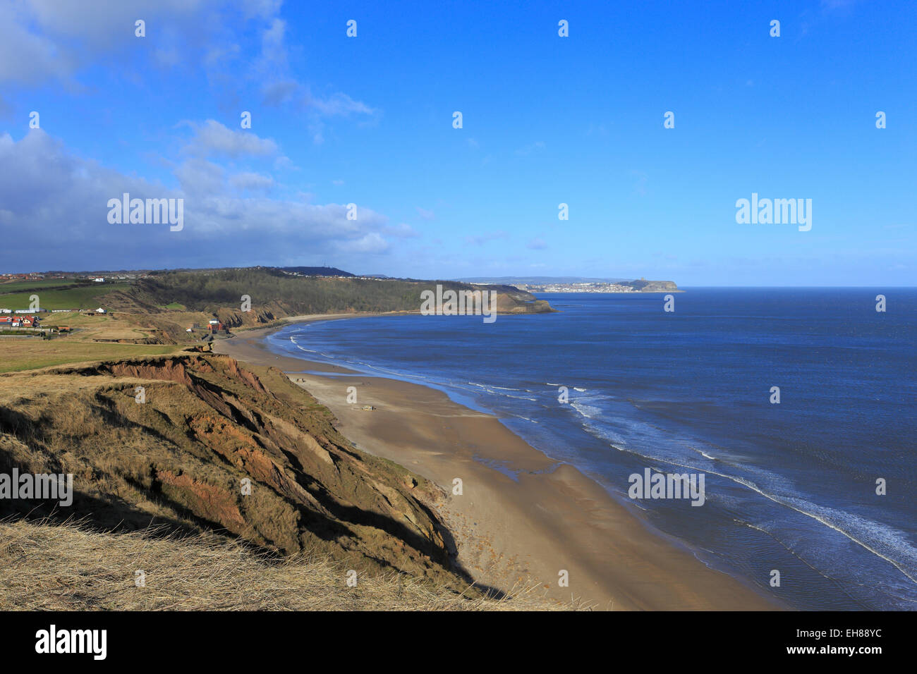 Modo di Cleveland, National Trail sopra Cayton Bay, Scarborough, North Yorkshire, Inghilterra, Regno Unito. Foto Stock