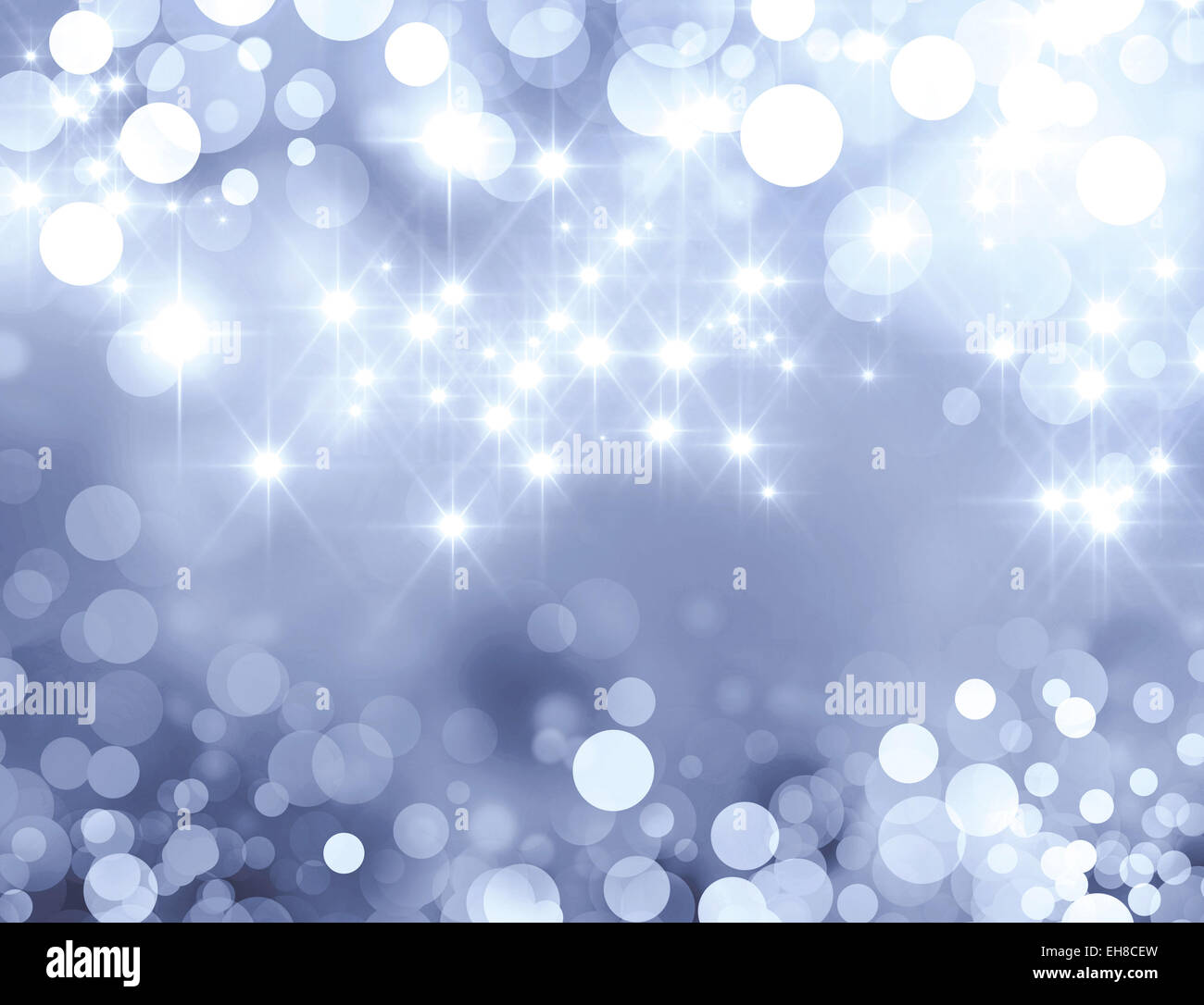 Festa delle luci scintillanti. Argento lucido sfondo in starlight e bagliori Foto Stock
