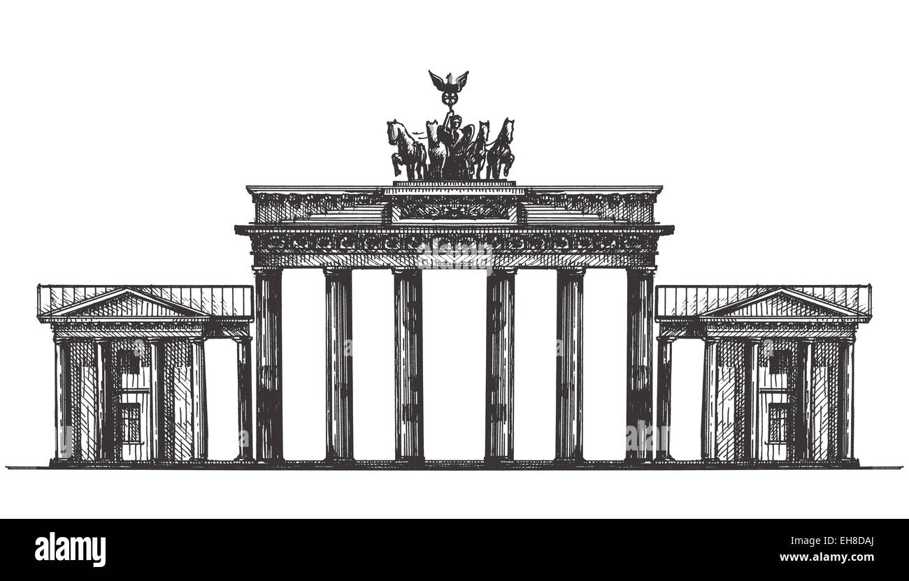 In Germania il vettore logo design modello. un monumento di architettura o icona. Foto Stock