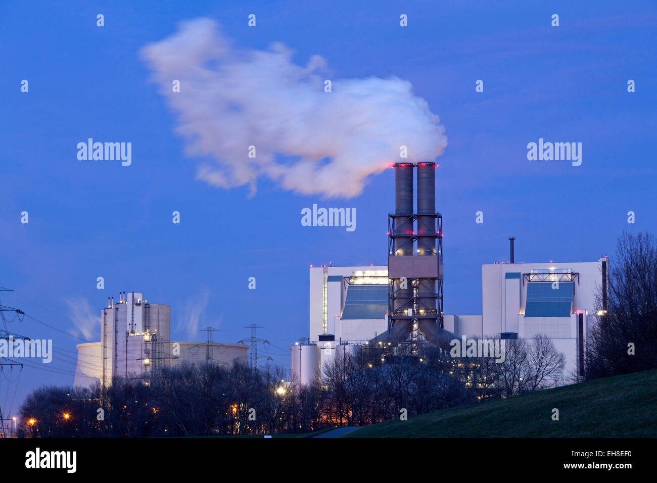 Impianto alimentato a carbone Moorburg, Amburgo, Germania Foto Stock