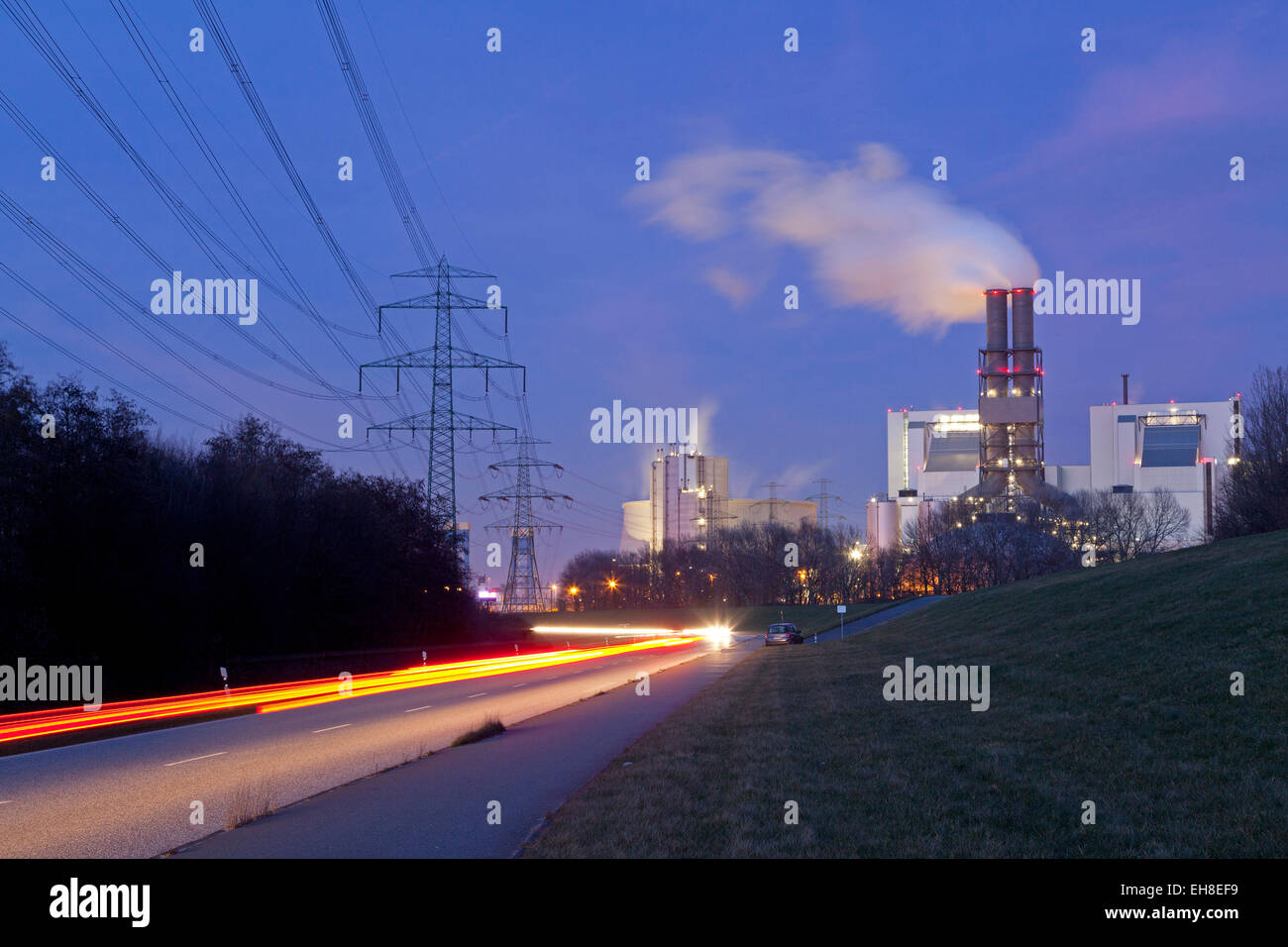 Impianto alimentato a carbone Moorburg, Amburgo, Germania Foto Stock