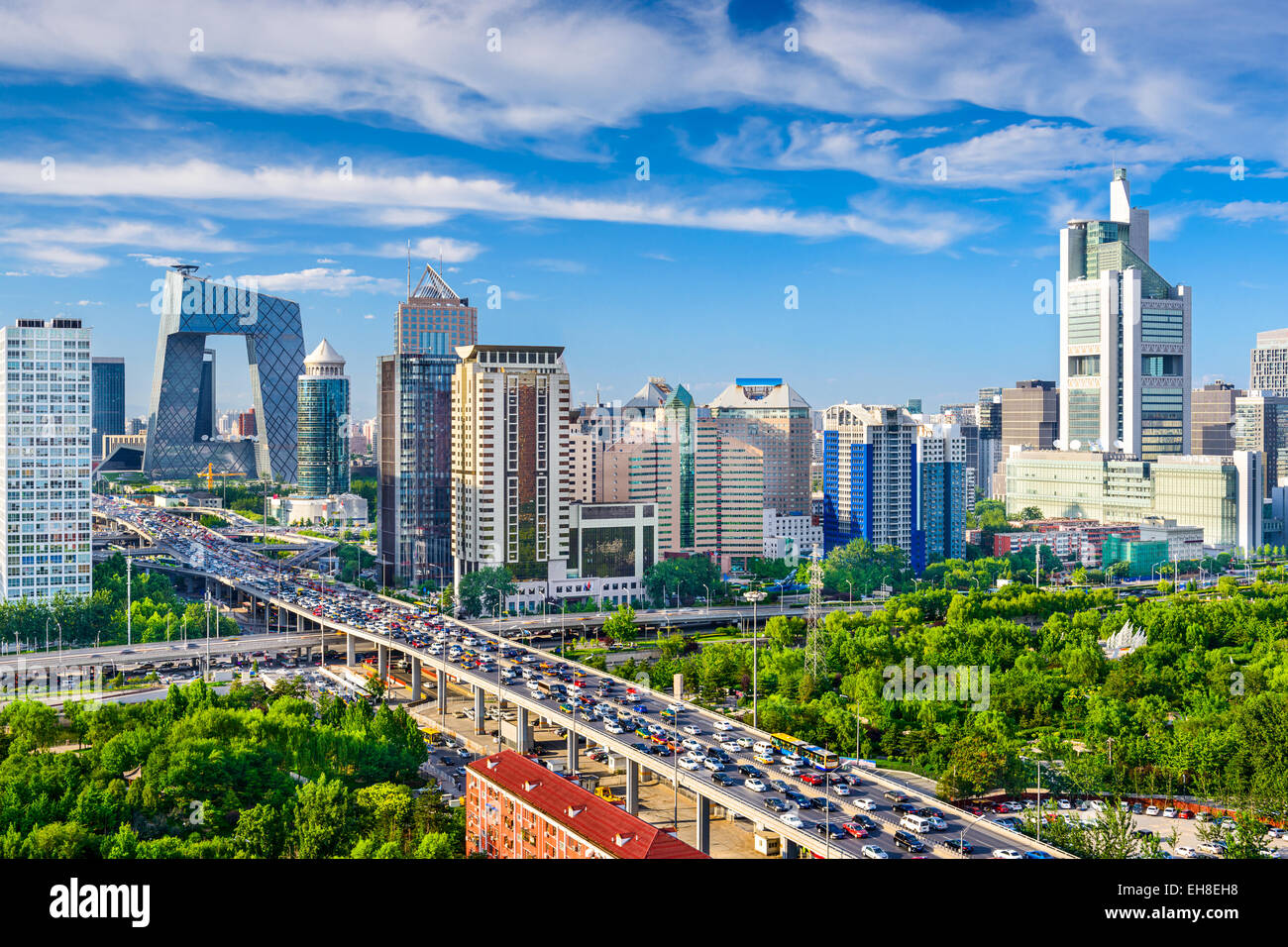 Pechino, Cina paesaggio urbano di CBD. Foto Stock