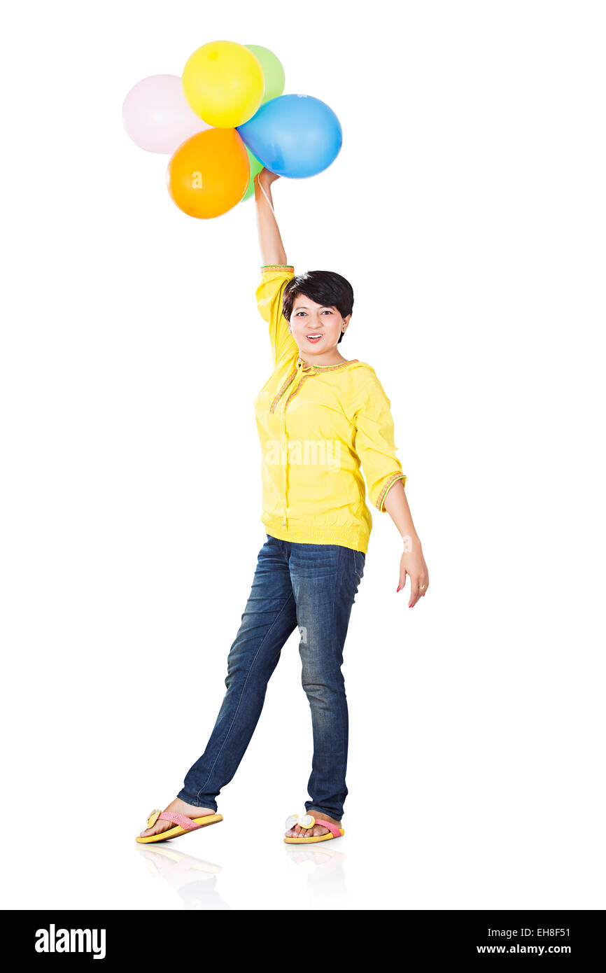 1 indian donna adulta palloni aerostatici godere Foto Stock