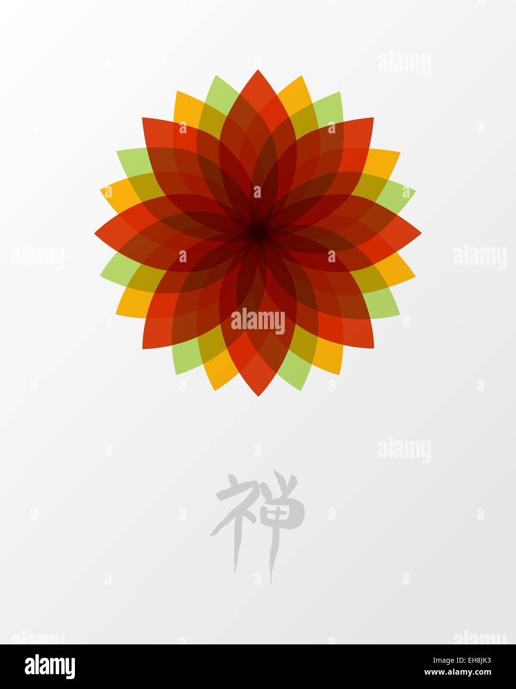 Coloratissimo fiore di loto e concetto zen illustrazione. EPS10 vettore. Illustrazione Vettoriale