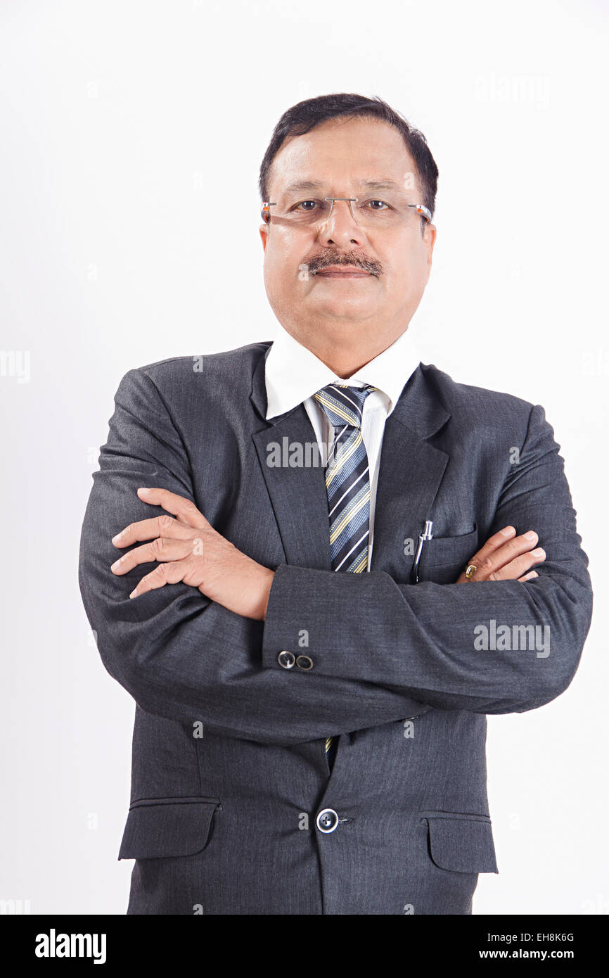 1 indian Business Man Standing pongono Foto Stock