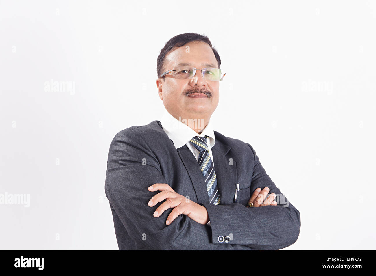 1 indian Business Man Standing pongono Foto Stock