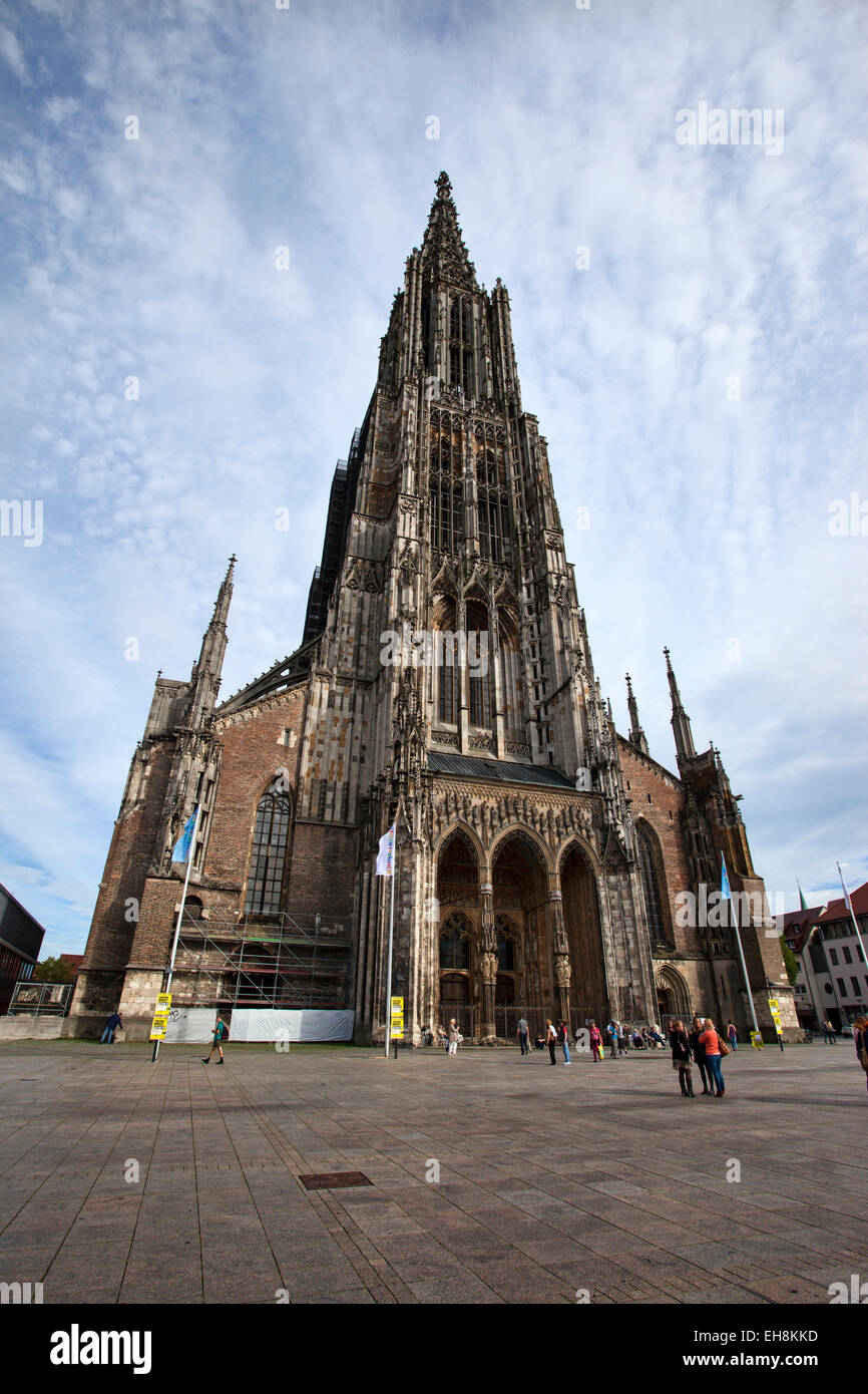 Ulm, Germania Cattedrale town square Foto Stock