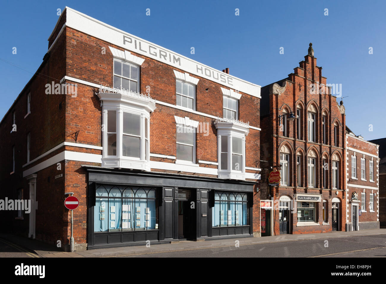 Casa del pellegrino, South Street, Boston, Lincolnshire, Regno Unito. Marzo 2015. Un edificio classificato Grade II. Foto Stock