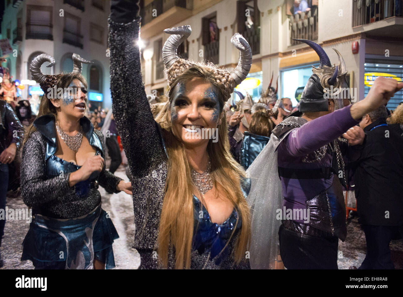 Sitges carnevale 2015. Il carnevale di Sitges è conosciuto come uno dei più grandi in Spagna. Questo anno il carnevale si terrà da Fe Foto Stock