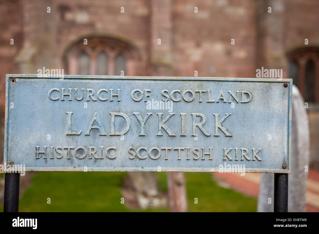 Storico ladykirk scottish kirk Foto Stock