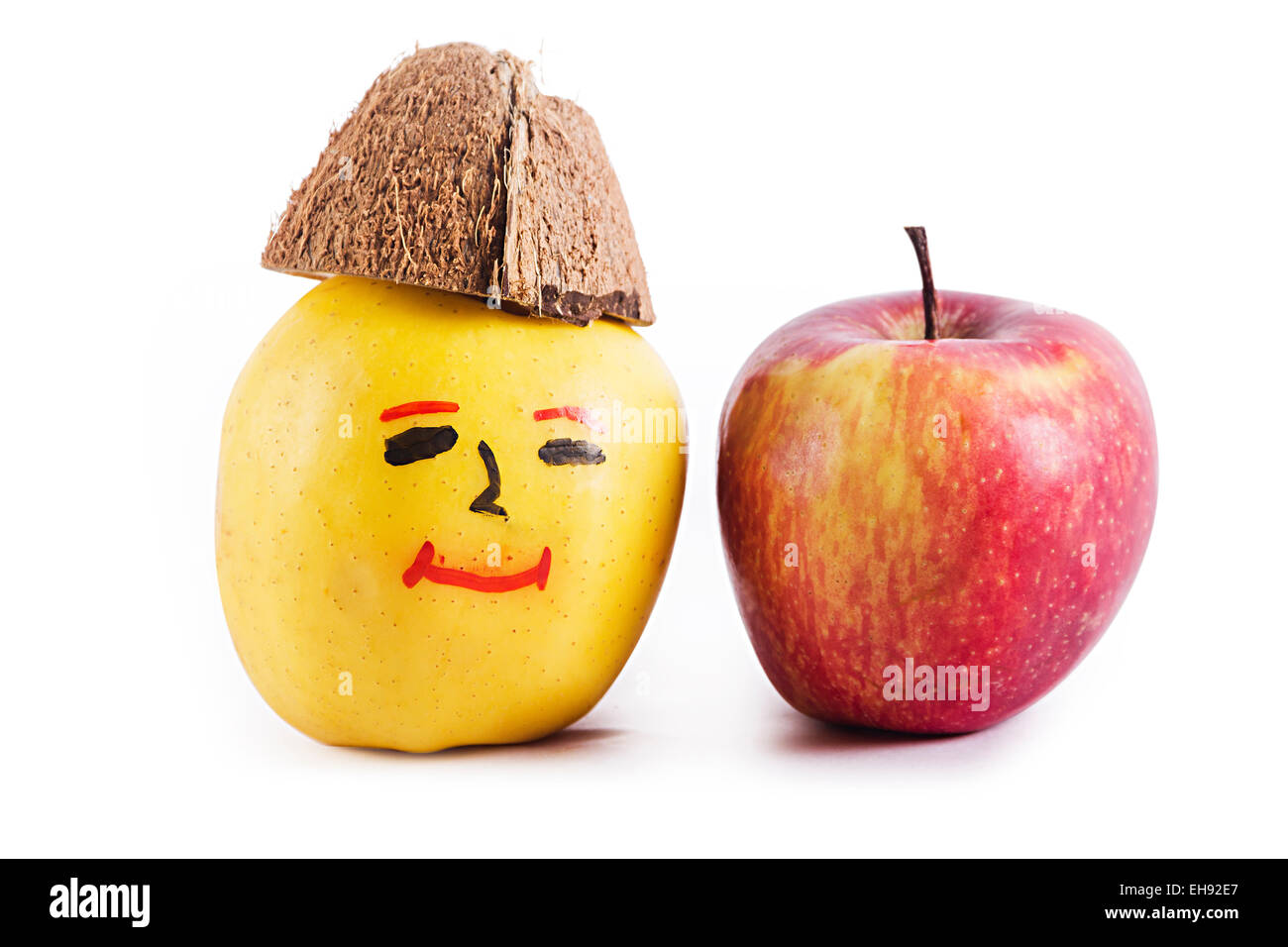 Apple faccia frutti abbozzare nessuno Foto Stock