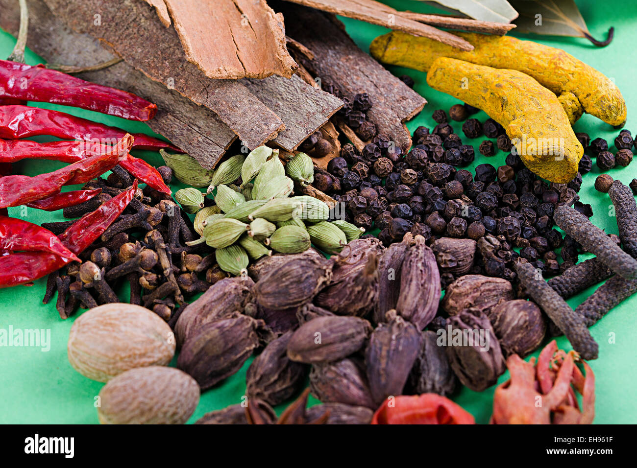 Abbondanza Masale variazione disponendo gli alimenti e la nutrizione nessuno di qualità Foto Stock