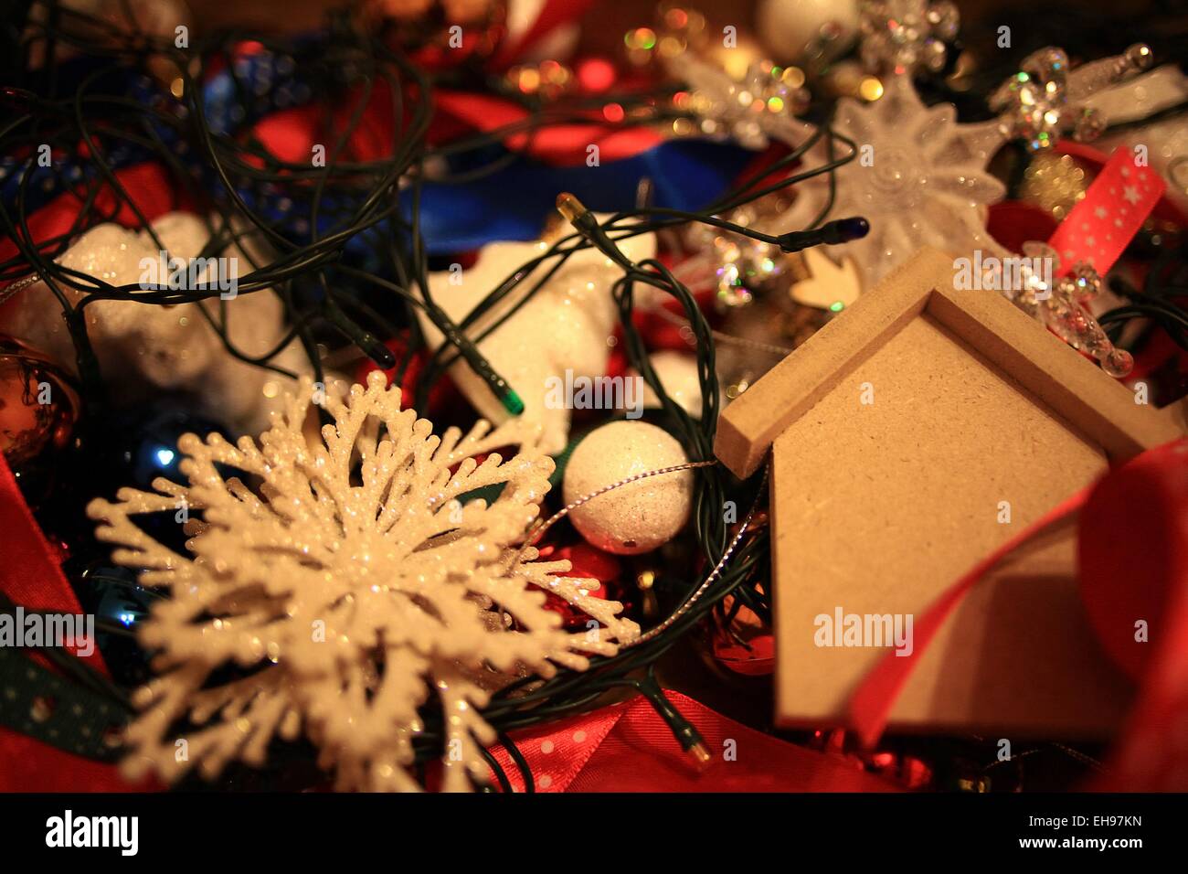Decorazioni di Natale per Natale e Anno Nuovo sfondo Foto Stock