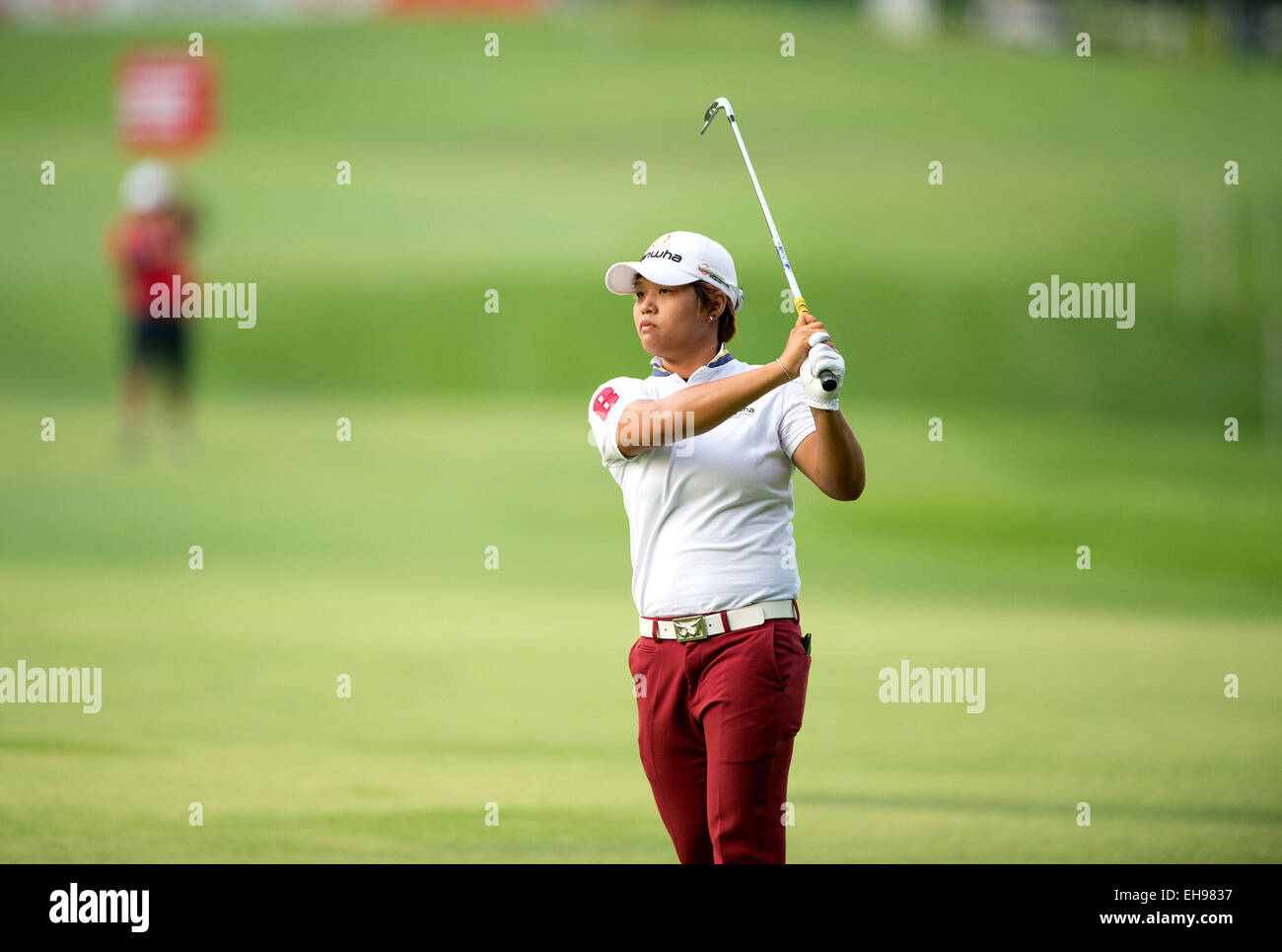 Harukyo Nomura (JPN) Marzo 8, 2015 - Golf : Harukyo Nomura del Giappone in azione l'ultimo giorno della HSBC donna Champions 2015 a Sentosa Golf Club a Singapore il 8 marzo 2015. © Haruhiko Otsuka/AFLO/Alamy Live News Foto Stock