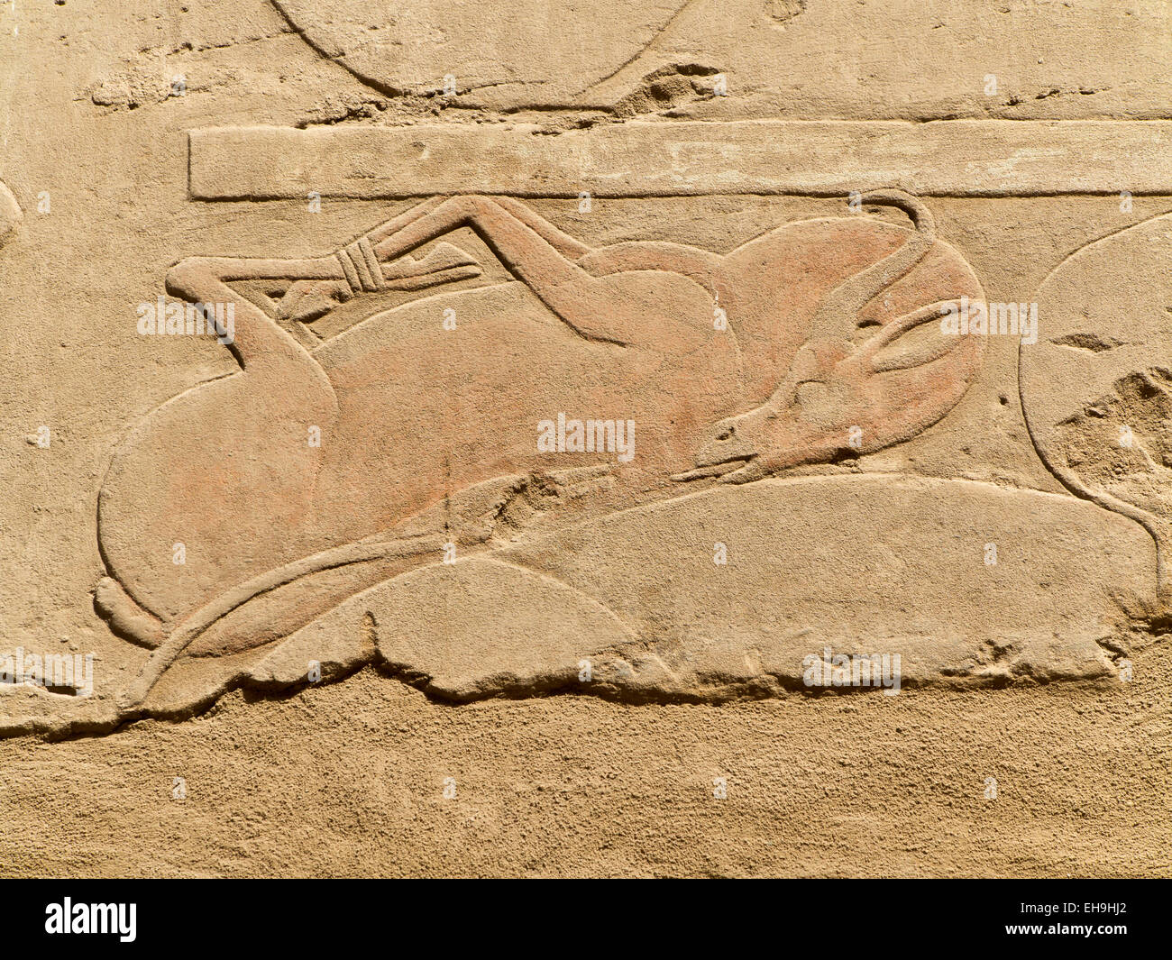 La ricostruzione del tempio di porticati di Thutmosi IV in open-air museum a Karnak Luxor Egitto Foto Stock