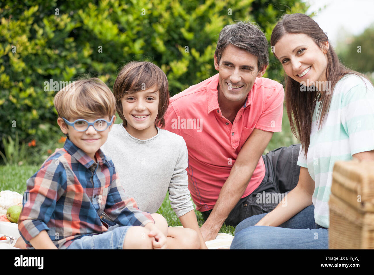 Famiglia in vacanza insieme, ritratto Foto Stock