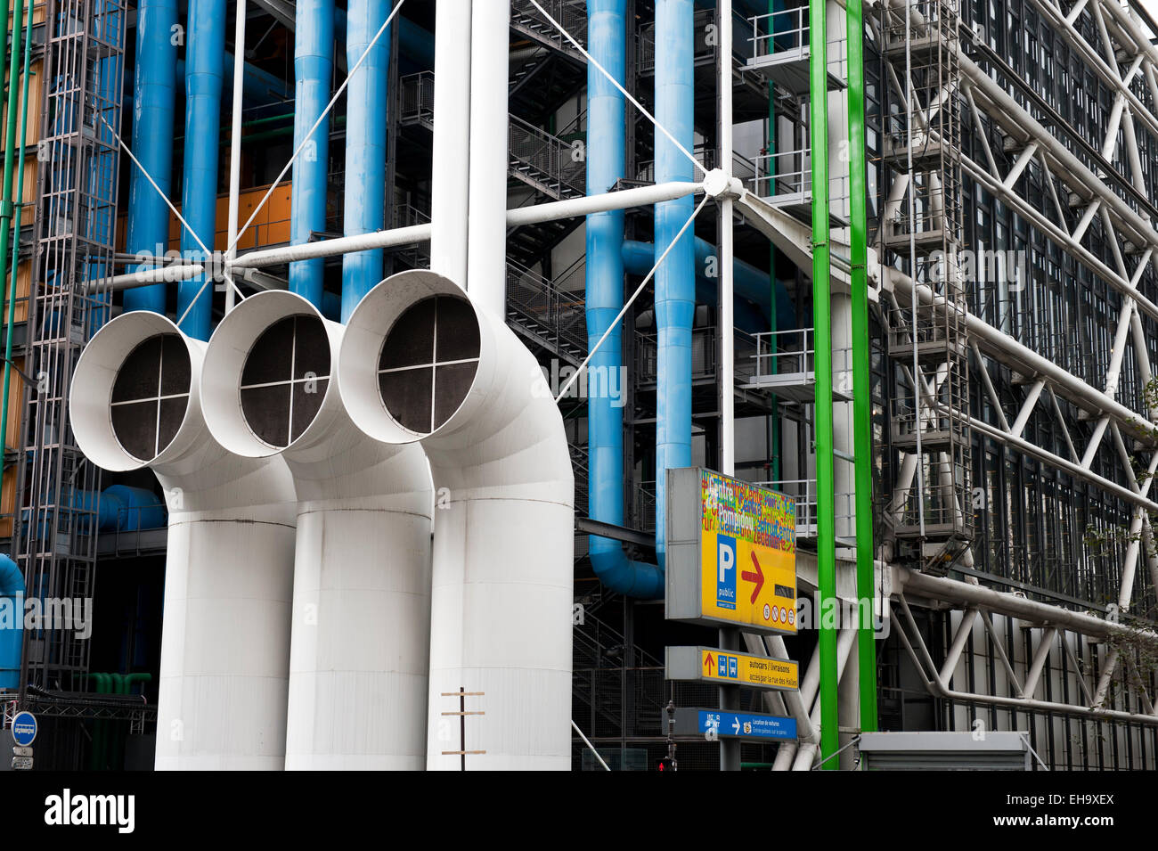 Ventilazione di aerazione Centre Pompidou a Parigi Ile de France Francia Europa Foto Stock