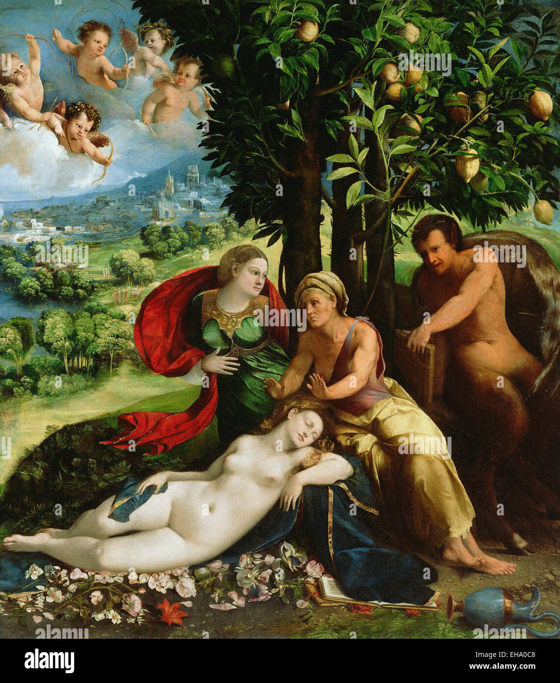 Dosso Dossi una scena mitologica Foto Stock