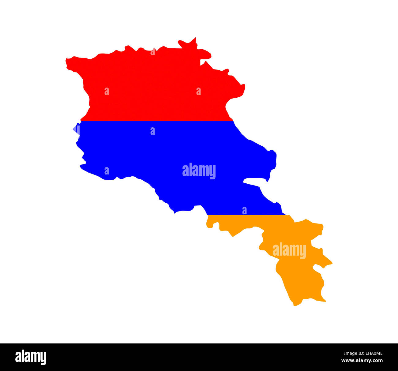 Paese armenia bandiera mappa forma simbolo nazionale Foto Stock
