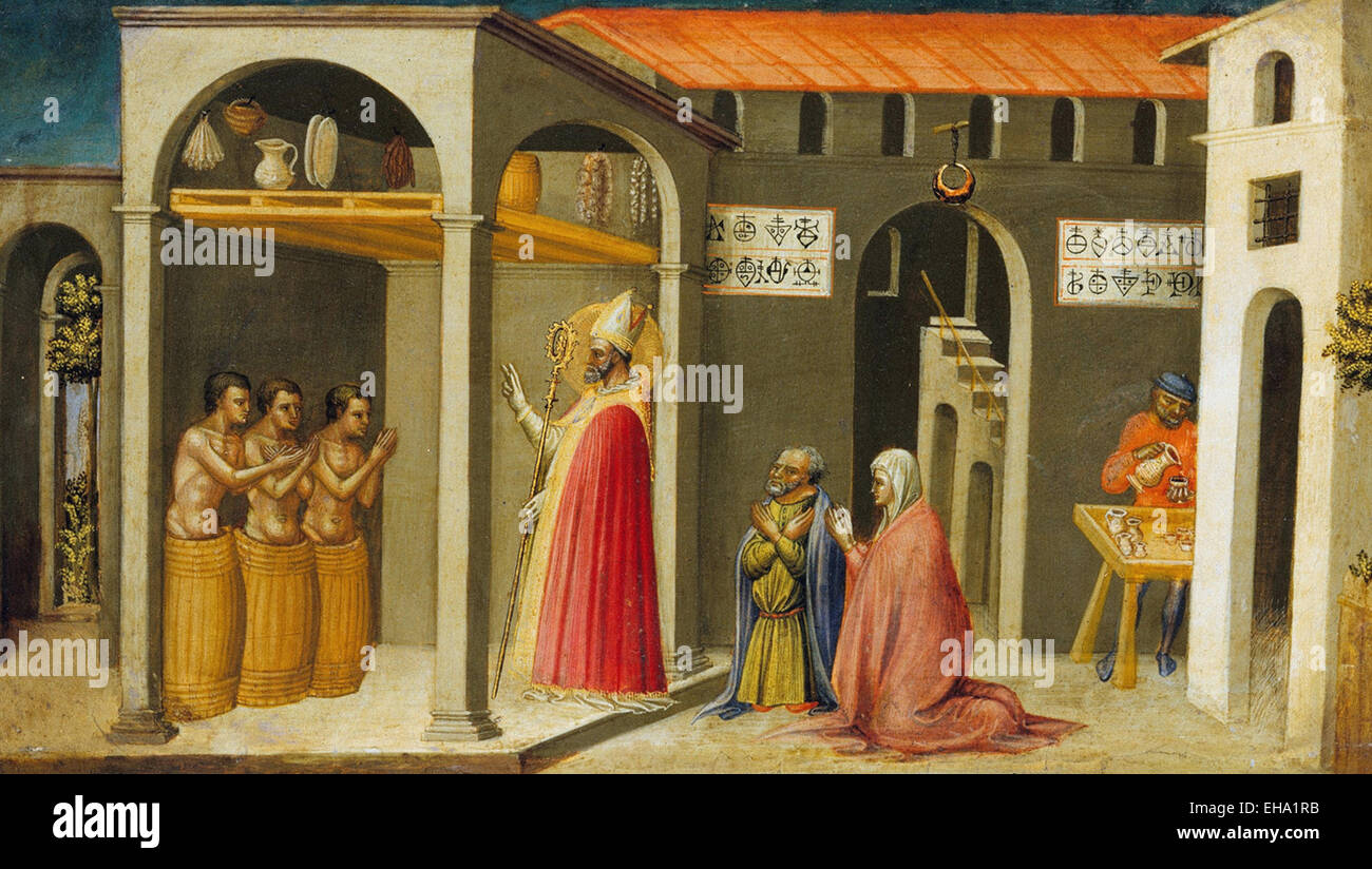 Bicci di Lorenzo Saint Nicholas resuscita tre giovani Foto Stock