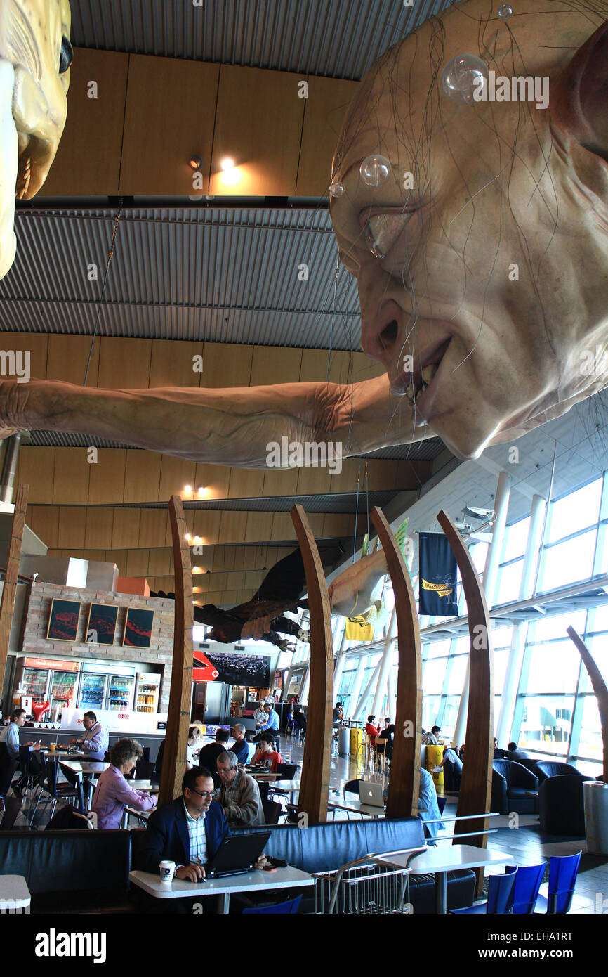Il signore degli anelli di scultori dall'aeroporto di Wellington Nuova Zelanda Foto Stock