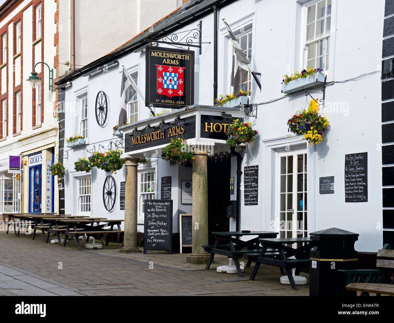 Il Molesworth Arms, St Albans, Cornwall, England Regno Unito Foto Stock