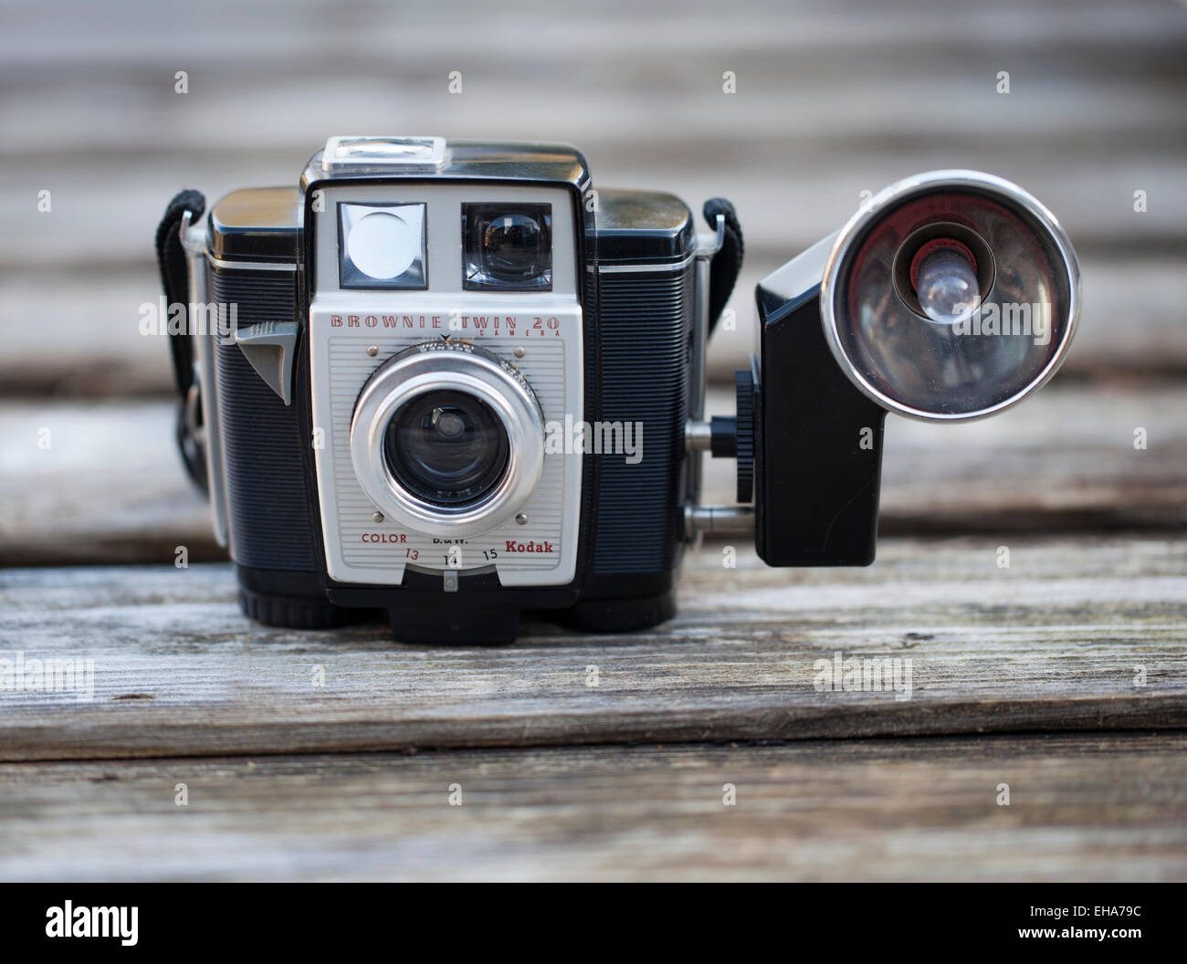 Vintage Kodak Brownie Twin 20 fotocamera con Flash Gun Foto Stock