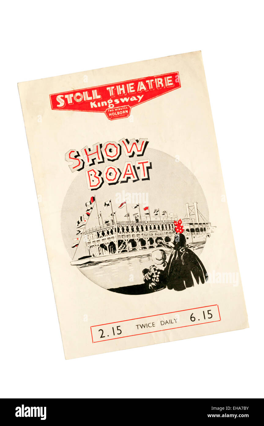 Programma per il 1943 la produzione di Show Boat di Oscar Hammerstein & Jerome Kern presso il Teatro Stoll, Kingsway. Foto Stock