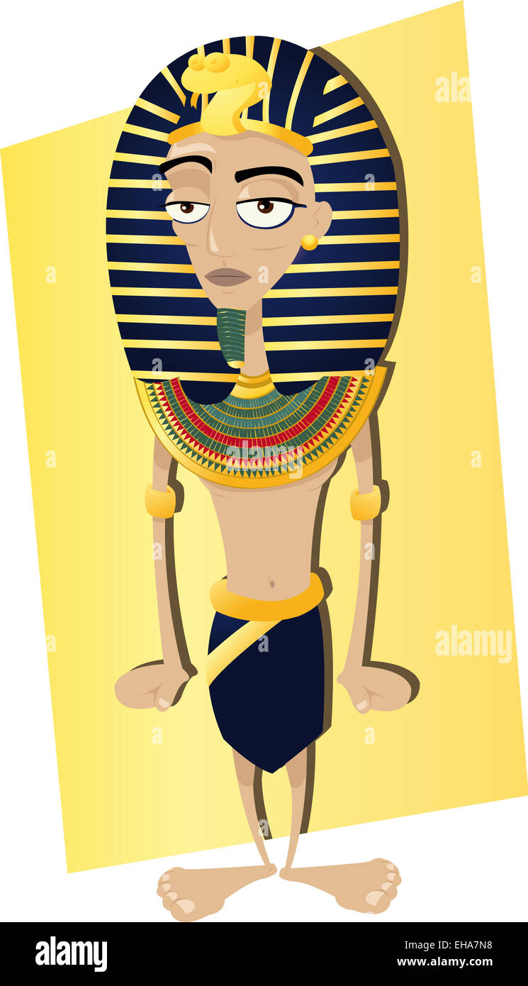 Un vettore cartoon che rappresenta un divertente di faraone egiziano Foto Stock