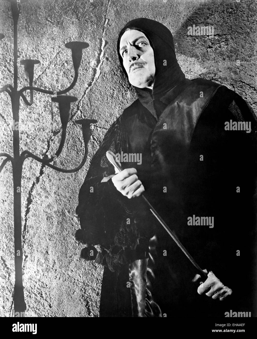 Vincent Price, sul set del film " Il Pozzo e il pendolo', 1961 Foto Stock