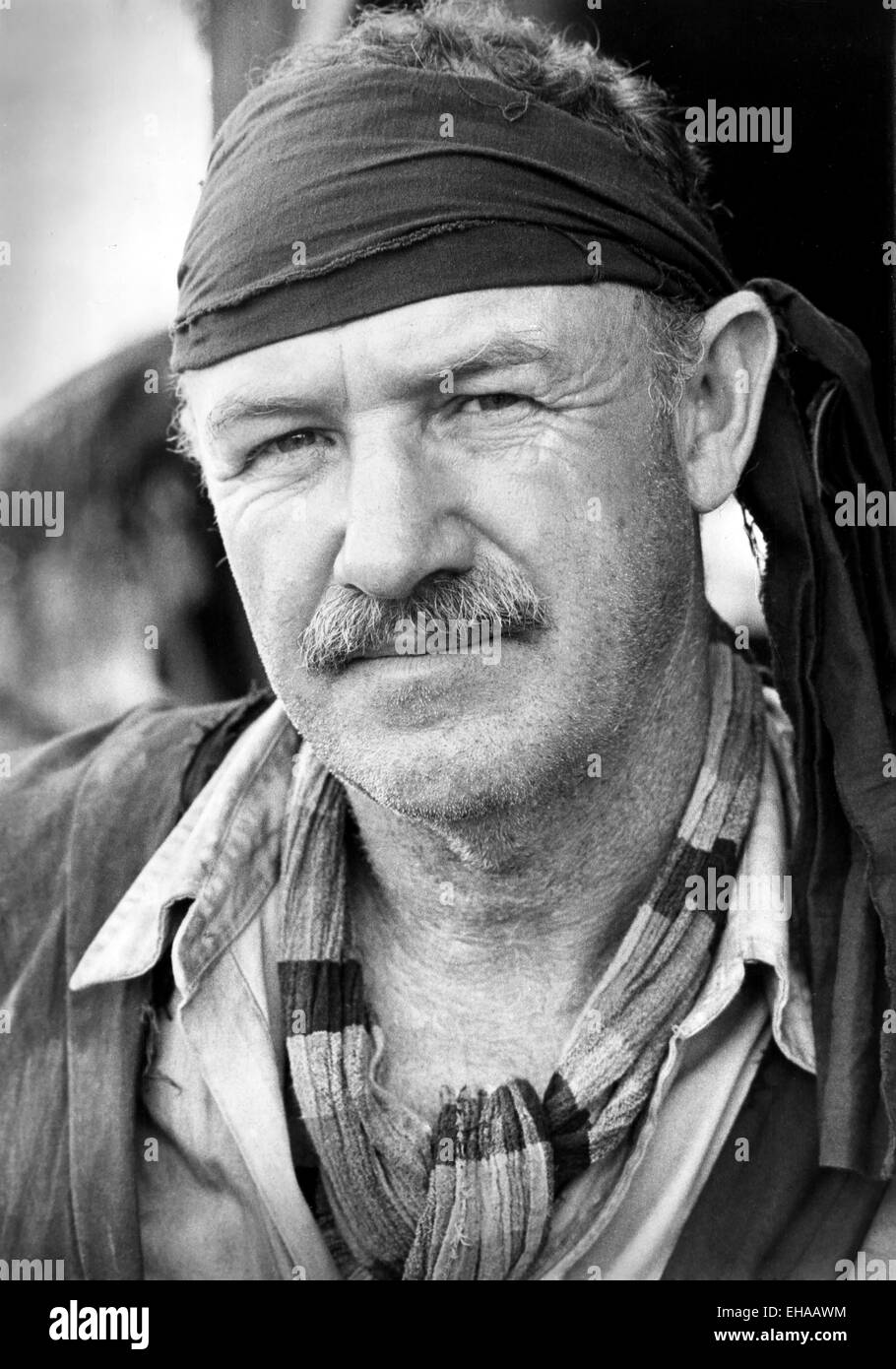 Il gene Hackman, Ritratto sul set del film 'raro Valor', 1983 Foto Stock