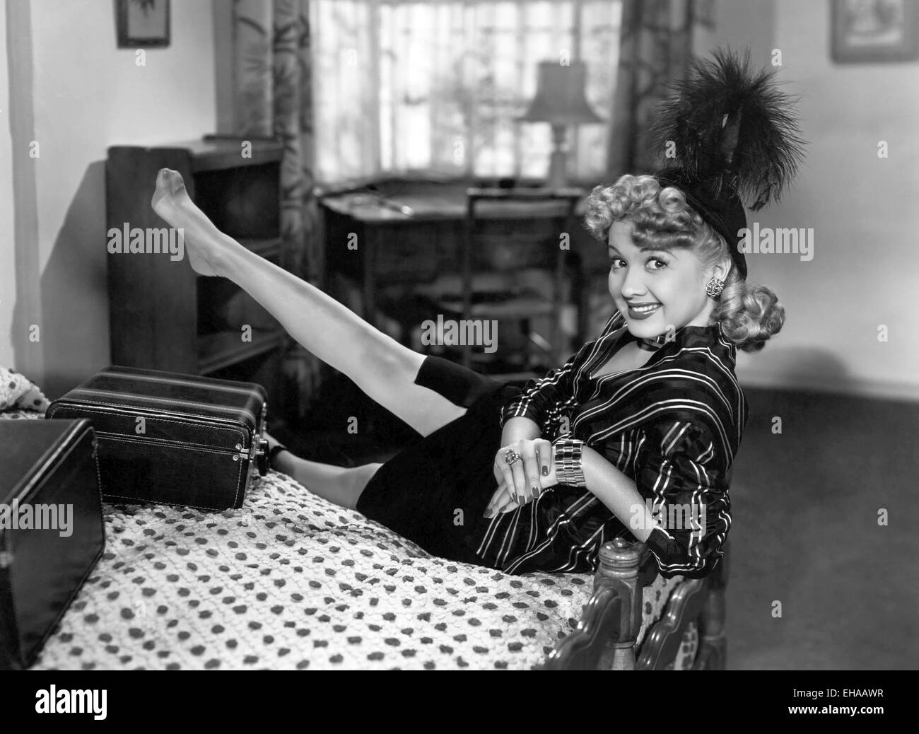 Olga San Juan, sul set del film "Varietà Girl', 1947 Foto Stock