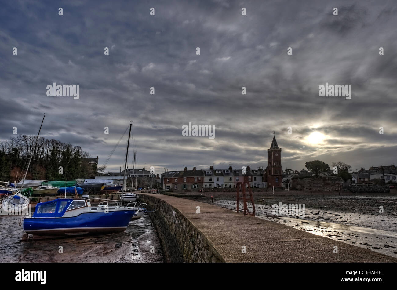 La piccola città di pescatori di Lympstone in Devon Foto Stock