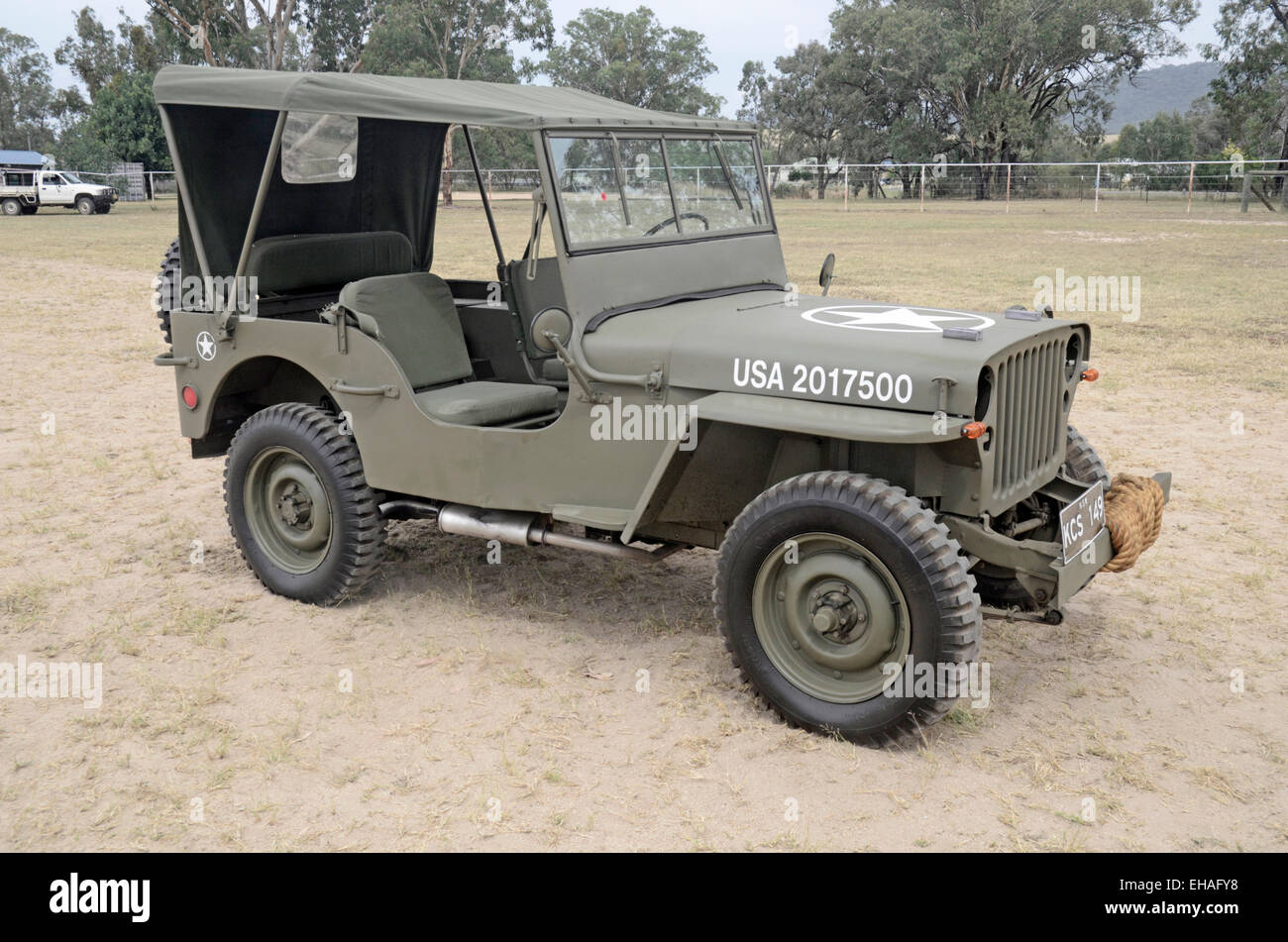 Una jeep dell'esercito della seconda Guerra Mondiale restaurata Foto Stock